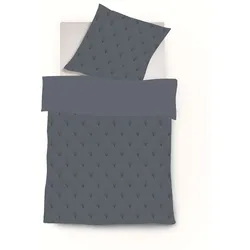 fleuresse Schweizer-Satin-Bettwäsche Black Premium 135 x 200 cm Satin Grau