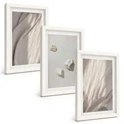 BILDER SET 3er Set - 20x30 cm Weißer Rahmen - Nahaufnahmen der Struktur im Boho-Stil