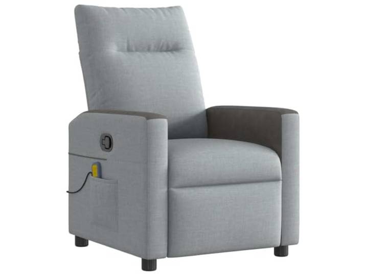 vidaXL Massagesessel Hellgrau Stoff, Massage TV-Sessel, Sessel mit Massagefunktion, Fernsehsessel, Massage Fernsehsessel