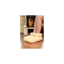 Schurwoll-Fußsack für Erwachsene Woll-Fußsack Fußwärmer Wolle wollweiß-natur
