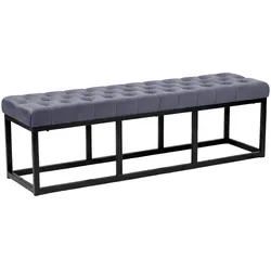 CLP Sitzbank Polson Samt Schwarz 150 cm   Farbe: grau, Größe: 150 cm