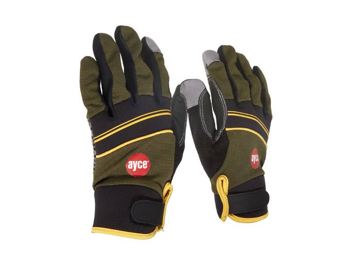 Ayce Handschuhe TEC Grau-Gelb-Schwarz M