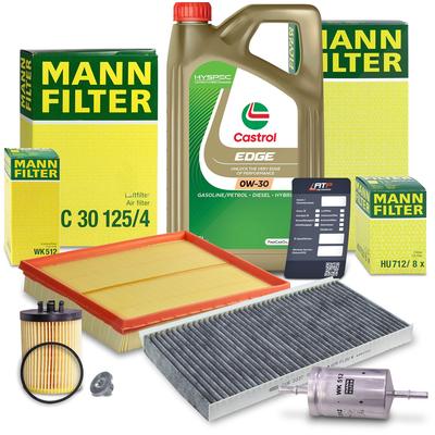 Mann-filter Inspektionspaket B+5L CASTROL EDGE FST 0W-30 [Hersteller-Nr. 10493240] für Opel