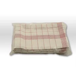 Axis Line Geschirrtücher halbleinen 50cm x 70cm rot kariert 10er Pack