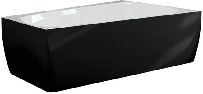 Hoesch iSENSI Baignoire trapèze 170x100cm, droite, 1 trop-plein + trop-plein, blanc, noir-blanc (3897.111)