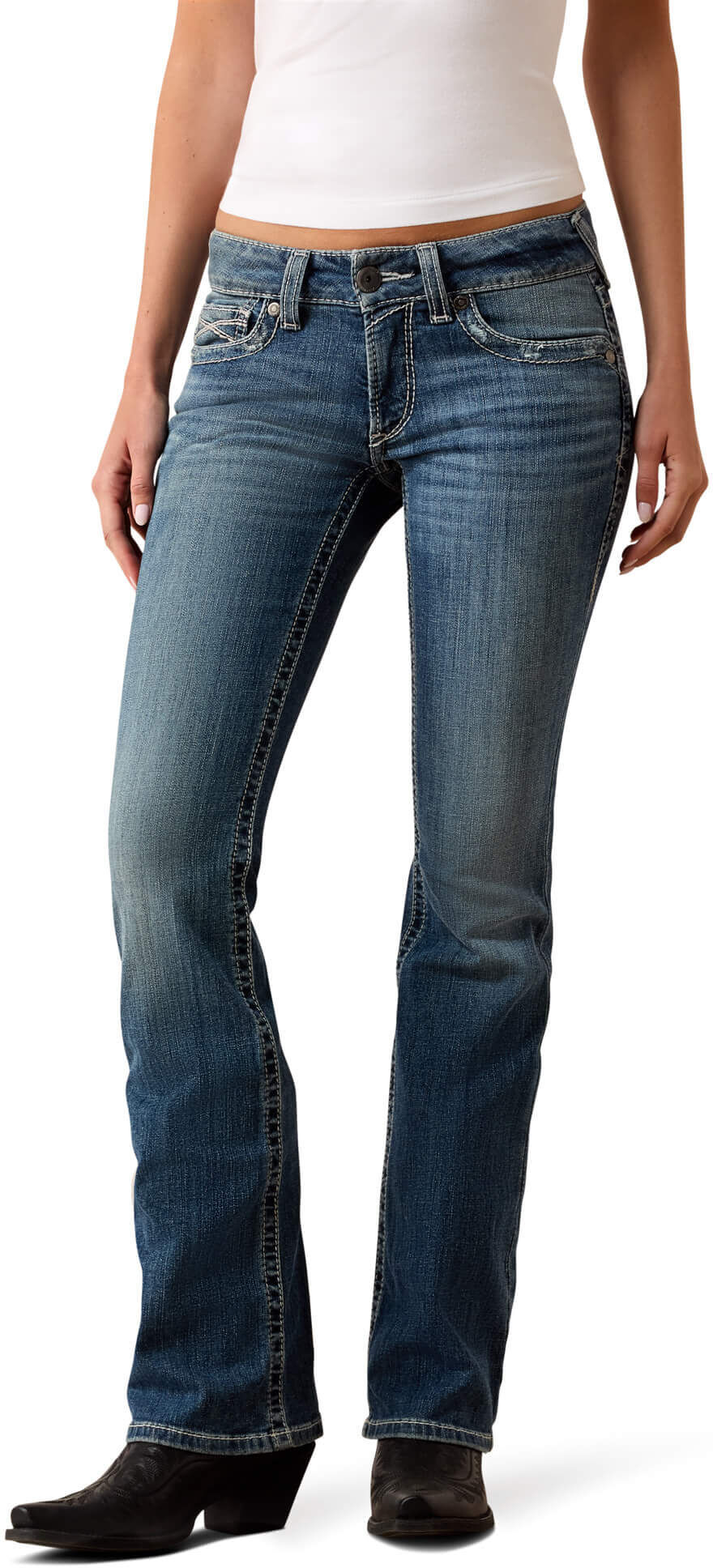 Women's R.E.A.L. Mid Rise Raquel Boot Cut Jeans in Canadian, Size: 31 Long by Ariat