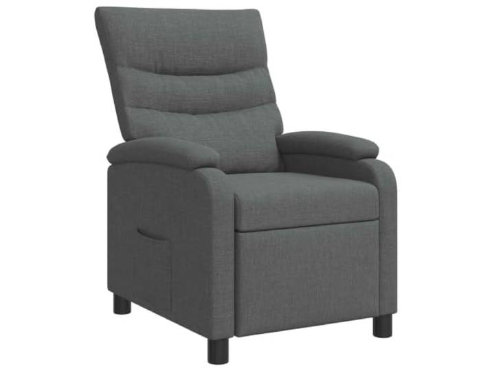 IBUQDDV Relaxsessel Dunkelgrau Stoff Mit Verstellbarer Neigung 115-160 Grad 100 % Polyester, Metall-Holzrahmen, Schaum-Faserfüllung, Neigung 115-160°, für Wohn- und Arbeitszimmer