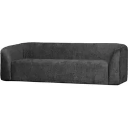 Sofa Sloping 3-Sitzer aus Struktursamt, modern, dunkelgrau Mountain, weich gepolstert