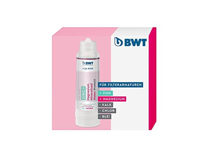 BWT Filterkartusche AQA drink ZINC + MP300 Wasserfilter Trinkwasser reduziert Schadstoffe im Leitungswasser, mit Zink+Magnesium, Filtert Kalk, Chlor, Blei, Kupfer