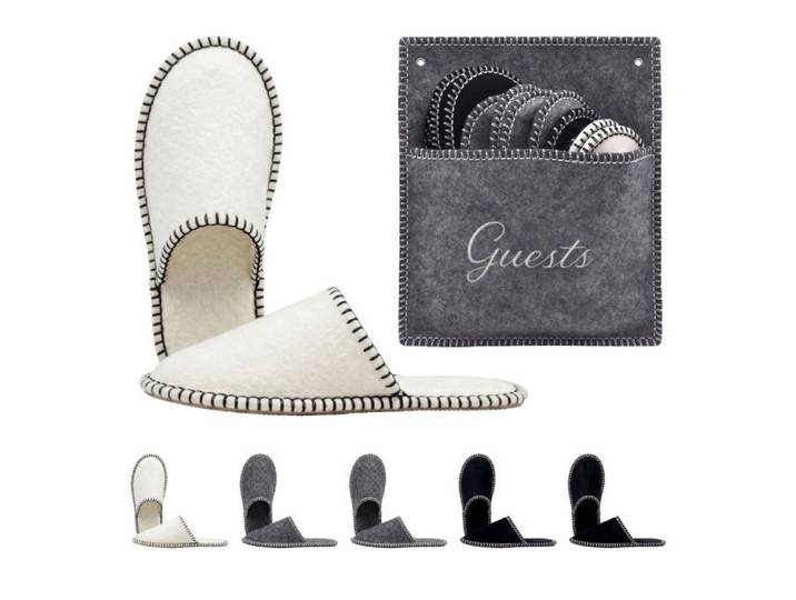 Relaxdays 6 paires de chaussons en feutre