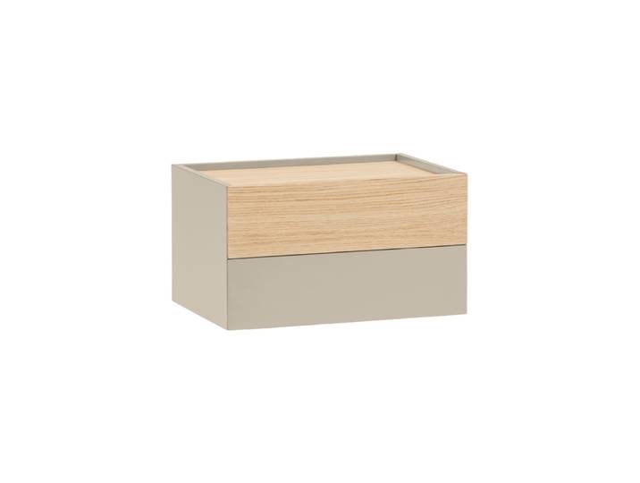 Design Nachttisch „Otto“, wandhängend Sand / Eiche Teulat