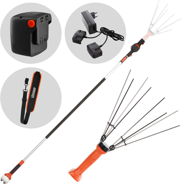 Stocker Magma E-35 21 V  Akkubetriebener manueller Olivenernter + Verlängerungsstange 205325 cm  21 V, 4 Ah