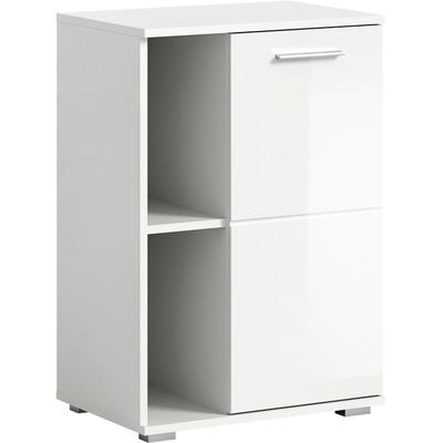 Schuhschrank HOME AFFAIRE "Valge, Breite 55cm, 1 Tür, 2 offene Fächer,2 verstellbare Einlegeböden", weiß, B:55cm H:79cm T:37cm, FSC-zertifizierter Holzwerkstoff, Schränke, Schuhschrank, Schuhkommode, Schuhregal, Kommode, Anrichte, Dielenschrank