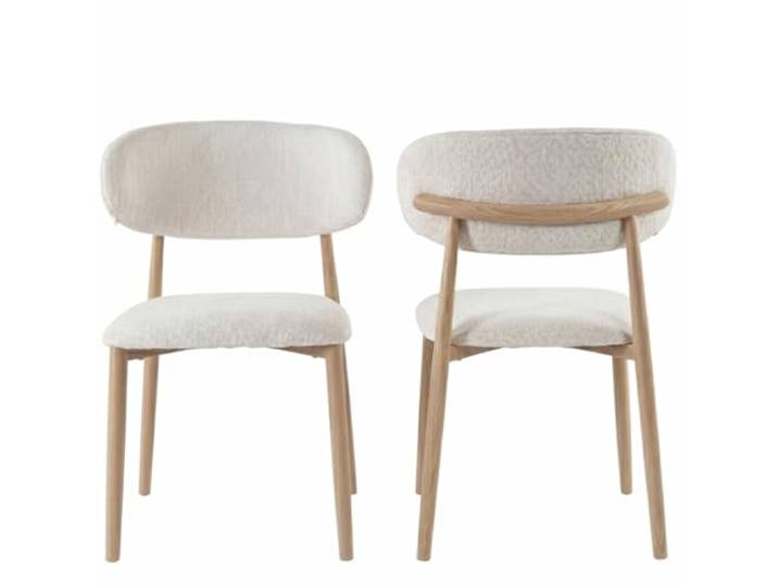 Bayt Esszimmerstühle 2er Set Japandi – Küchenstühle Skandinavisch, Holzbeine, 120 kg, 42x46x80 cm, Beige