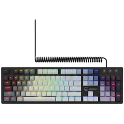 Lorgar Azar 514, mechanical gaming keyboard, RGB backlighting, 18 modes, USB-C, white (US, Kabelgebunden), Tastatur, Weiss