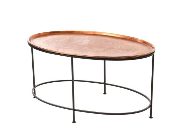 Table basse ovale en cuivre L85 cm - Amadeus