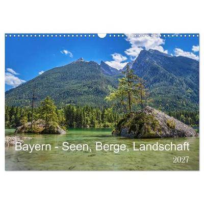 Bayern - Seen, Berge, Landschaft (Wandkalender 2027 DIN A3 quer), CALVENDO Monatskalender