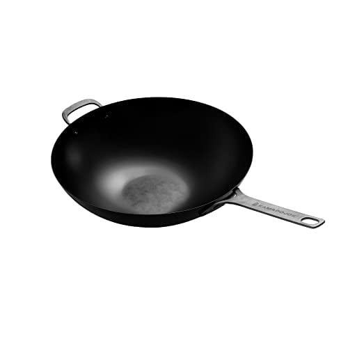 Kamado Joe Karbon Steel Wok van koolstofstaal met antiaanbaklaag voor Classic Joe en Big Joe Grills, zwart