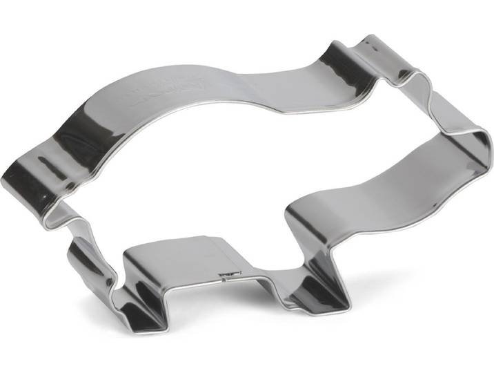 uitsteekvorm Varken 8 cm RVS zilver