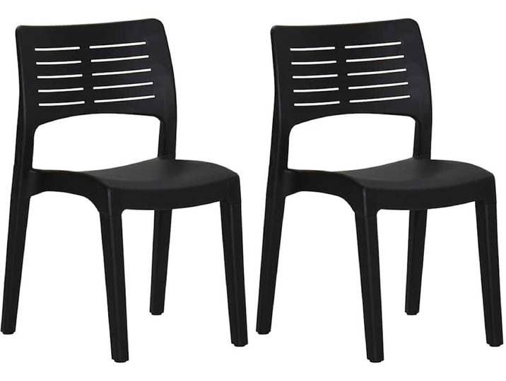 vidaXL - Tuinstoelen - 2 - st - polypropeen - antracietkleurig