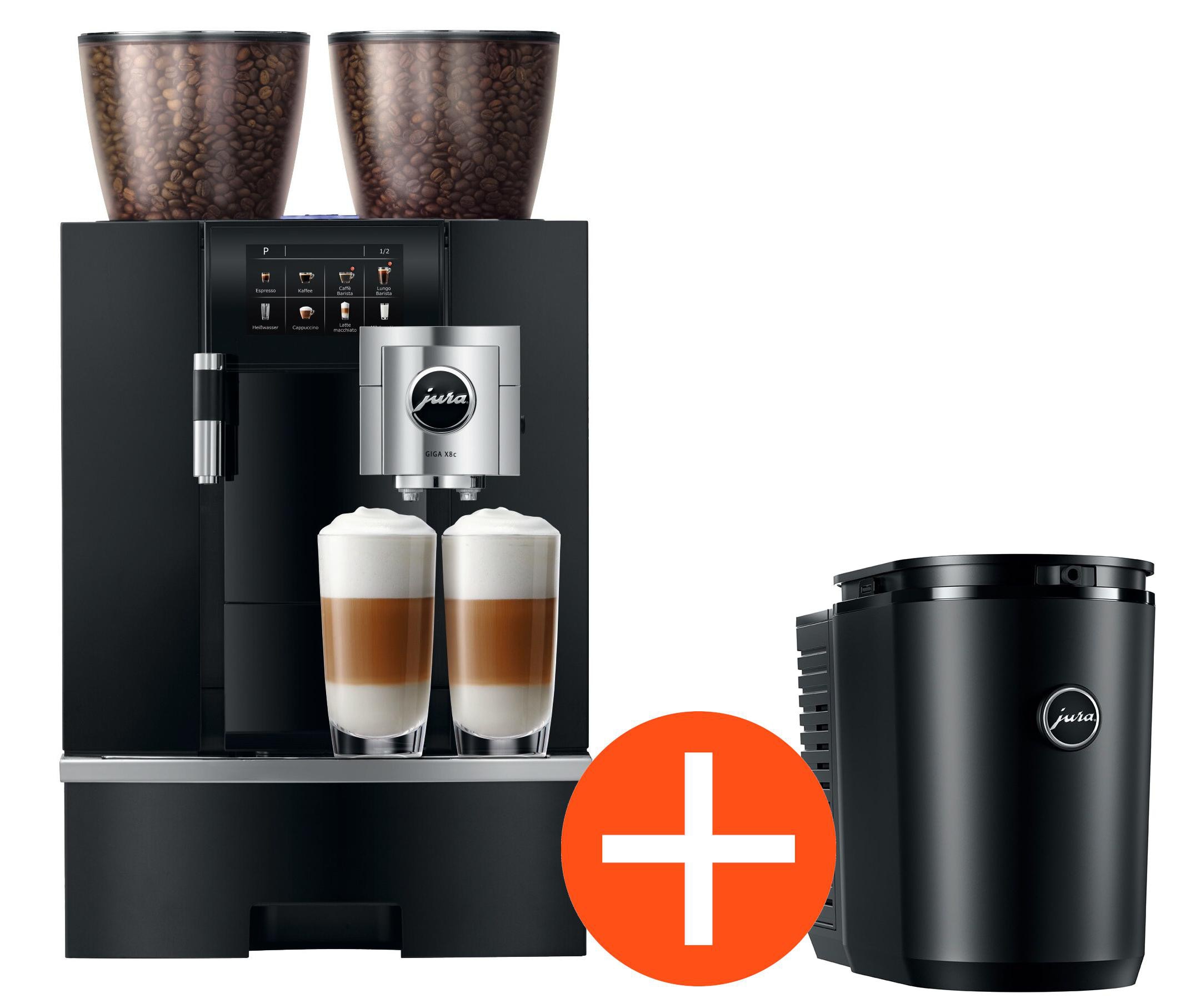 JURA GIGA X8c (EB) Komplettpaket inkl. Cool Control 2,5 l (Art. 24246), Festwasseranschluss, professioneller Beratung, fachgerechter Aufstellung und persönlicher Einweisung