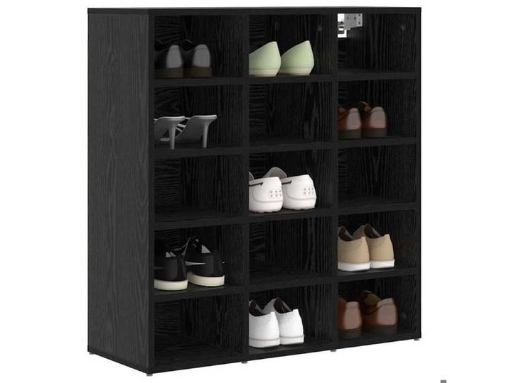 PROMOTION Cabinet/meuble à chaussures Banc à chaussures industriel Chêne noir 77 5x30x83 5 cm 805220