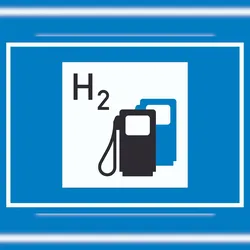 HB-Druck Wasserstofftankstelle Symbol Schild A6 Rückseite selbstklebend