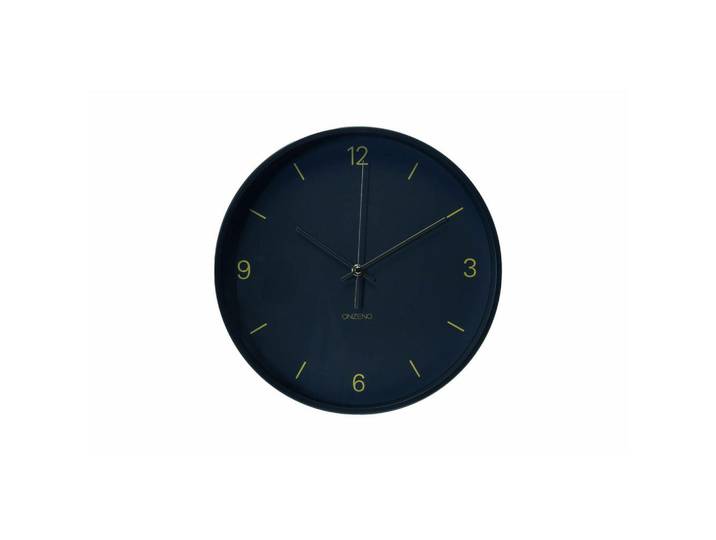 Onzeno Wanduhr Design Blau 30/30 cm, Glas, 30x30x5 cm, Dekoration, Uhren, Wanduhren