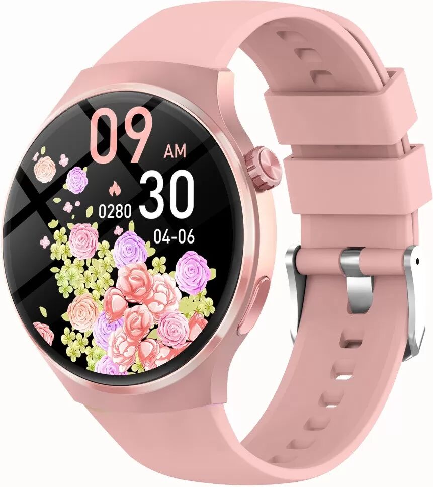INF Bluetooth Anruf Smartwatch mit Herzfrequenz- und Schlafüberwachung, kompatibel mit Huawei, Samsung, APPLE, Garmin Rosa