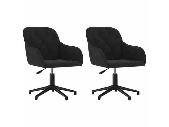 Mode Chaises pivotantes à manger lot de 2 Noir Velours - Pour adulte ou enfant - Poids maximal: 110 kg/siège_8332