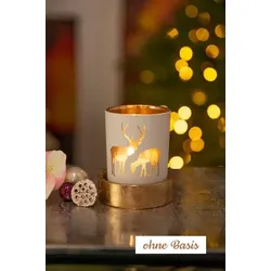 Corso Votivglas 7cm Hirsche creme/gold