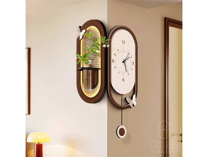 Horloge murale double face 2026 style français pour salon, horloge murale d'angle LED pour restaurant, horloge numérique domestique, décoration de chambre