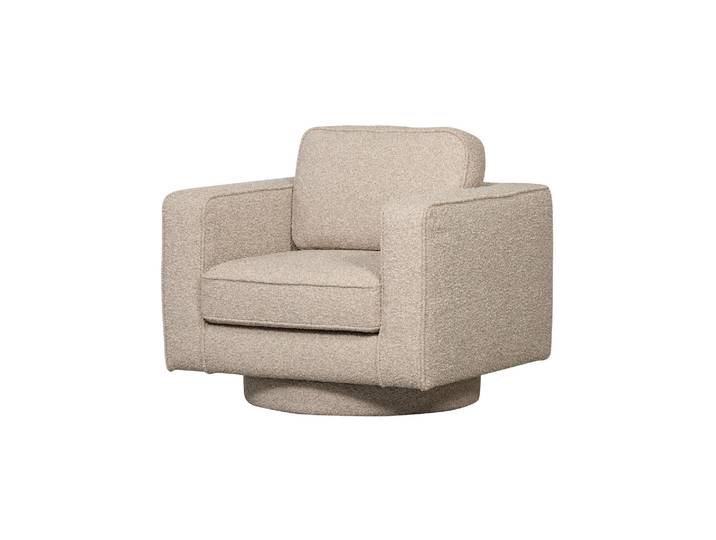 Fauteuil pivotant bouclé naturel LAZY
