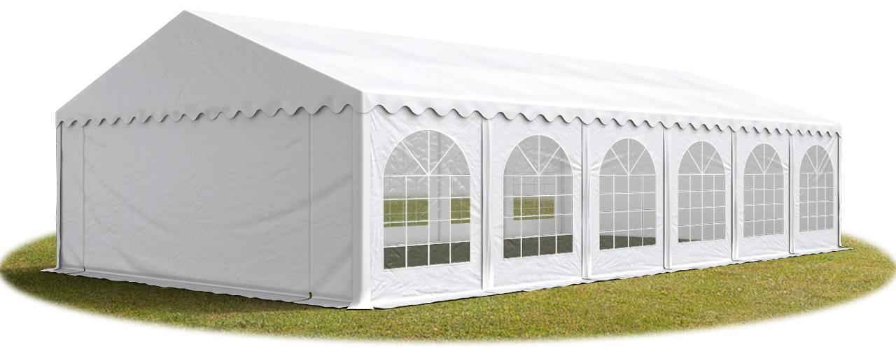 TOOLPORT Hochwertiges Zelt Partyzelt Festzelt 5x12 m PVC weiß wasserdicht