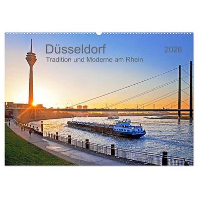 Düsseldorf - Tradition und Moderne am Rhein (Wandkalender 2026 DIN A2 quer), CALVENDO Monatskalender