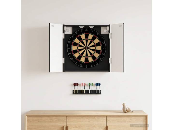 vidaXL Dartboard Schrank ALKMAAR Schwarz 52,5 x 10,5 x 53,5 cm