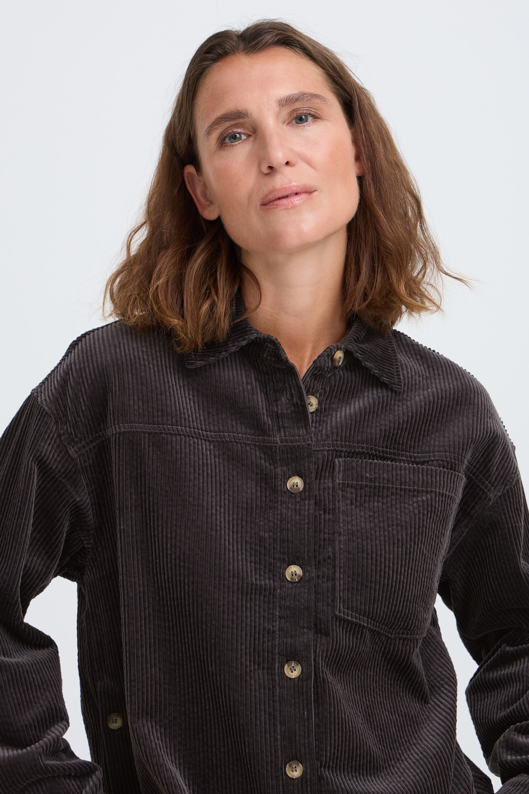 Hemdjacke PULZ JEANS "Damen Overshirts PZESSY", Damen, Gr. M, braun (espresso), Obermaterial: 100% Baumwolle CO., Jacken