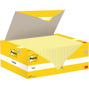 Post-it Haftnotizen Notes, 654-CY, gelb, 76 x 127mm, selbstklebend, 20x 100 Blatt