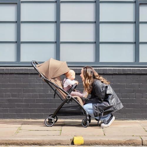 Aries Max Kinderwagen mit federleichtem Design, mehreren Neigungspositionen, praktischem automatischem Faltmechanismus, großem Sitz ab der Geburt bis 22 kg und Fußwärmer