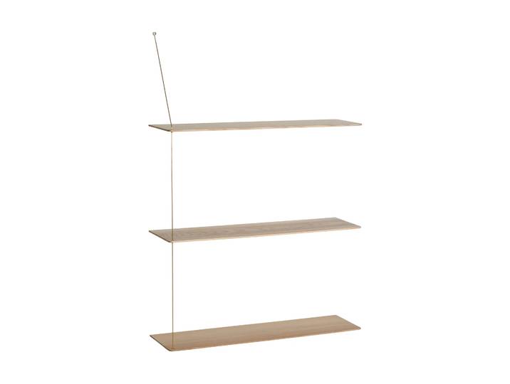 Woud Etagère Stedge Chêne blanchi-laiton, 80 cm, 3 étagères