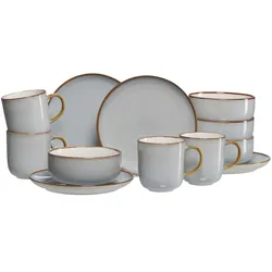 Ritzenhoff & Breker Frühstücksset 12-teilig Portofino , grau , Steinzeug/Steingut