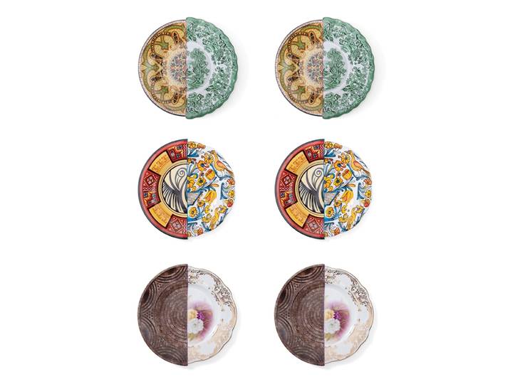 SELETTI set de 6 assiettes de dessert HYBRID Sravasti + Huaricanga + Nok
