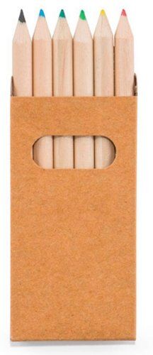 ColorLand - Scatola 6 Matite Colorate in Carta, 4,5x9cm, 11g Personalizzate o neutre