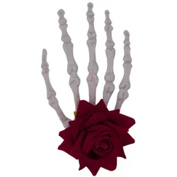 Haarklammer "Knochen-Hand", grau