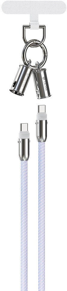 2-i-1 Mobilstrop & USB-C til USB-C Kabel - Devia - Lilla