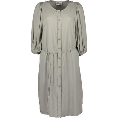 Sommerkleid BLUE SEVEN "Blue Seven Kleid", Damen, Gr. 36, grau (7560, khaki), 100% Viskose, normal, Rundhals, Kleider Sommerkleid