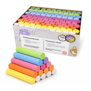 Westcott Kreide E-744988 00, 100 Stück, Straßenkreide, rund, bunt