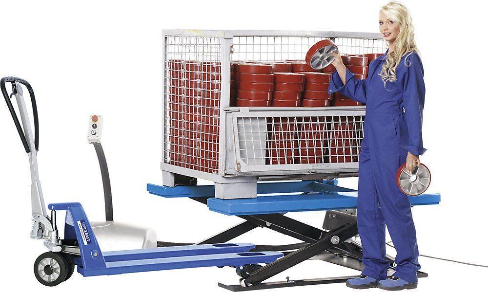 Flachform-Hubtisch, U-Plattform, Tragfähigkeit 1000 kg, Betriebsspannung 400 V kaiserkraft