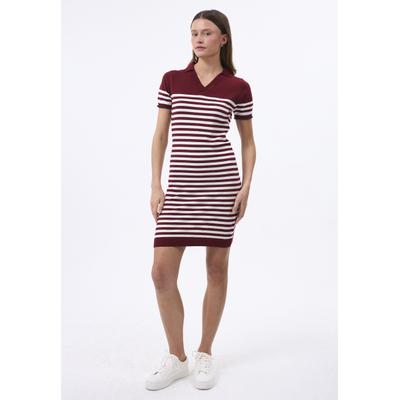 Polokleid FELIX HARDY "Kleid", Damen, Gr. M, Normalgrößen, rot (bordeaux), 50% Baumwolle, 50% Polyacryl, Kleider