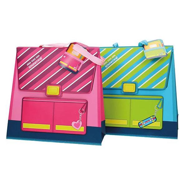 Magni Geschenktasche Schulmappe 2fach sortiert 23x24cm (58693959)